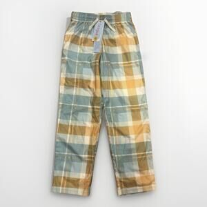 Cat & Jack Boys Yellow And Green Plaid Flannel Pajama Pants Med 8 New